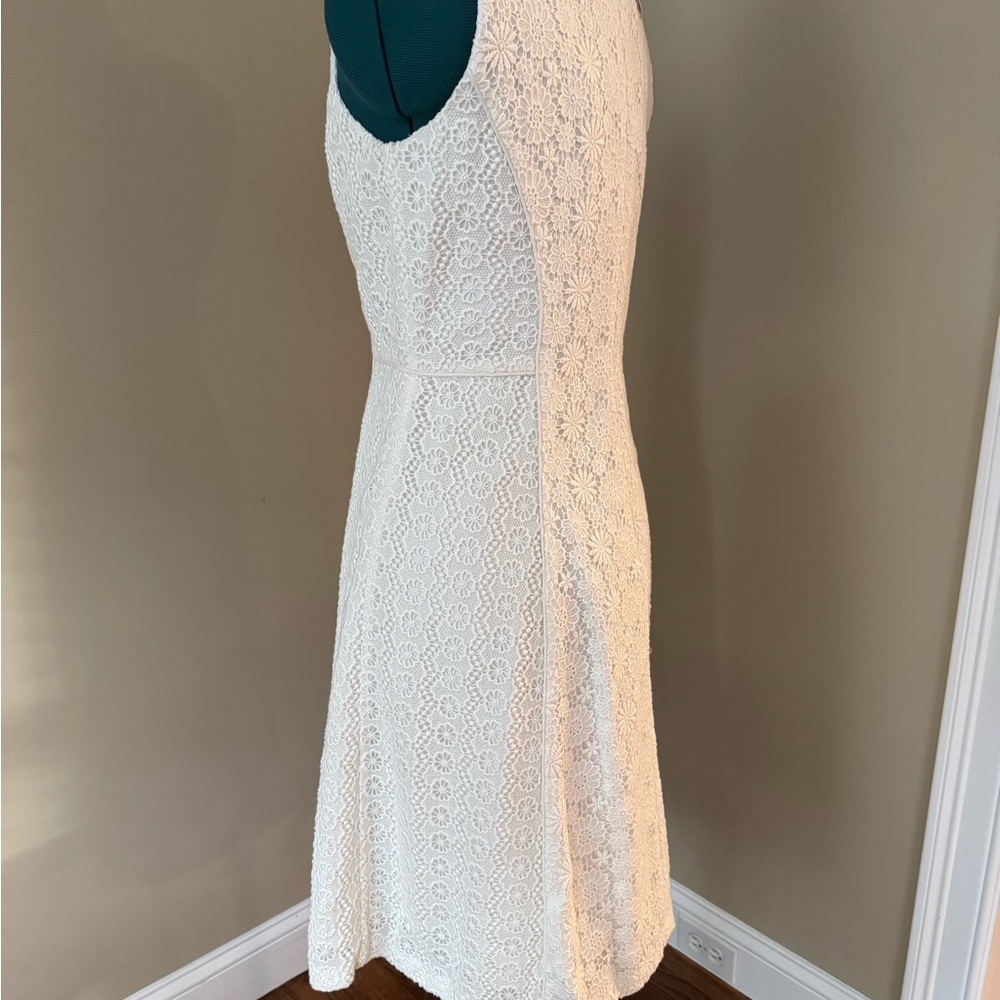 Talbots Cream Floral Lace Midi Dress - Picture 3 of 5